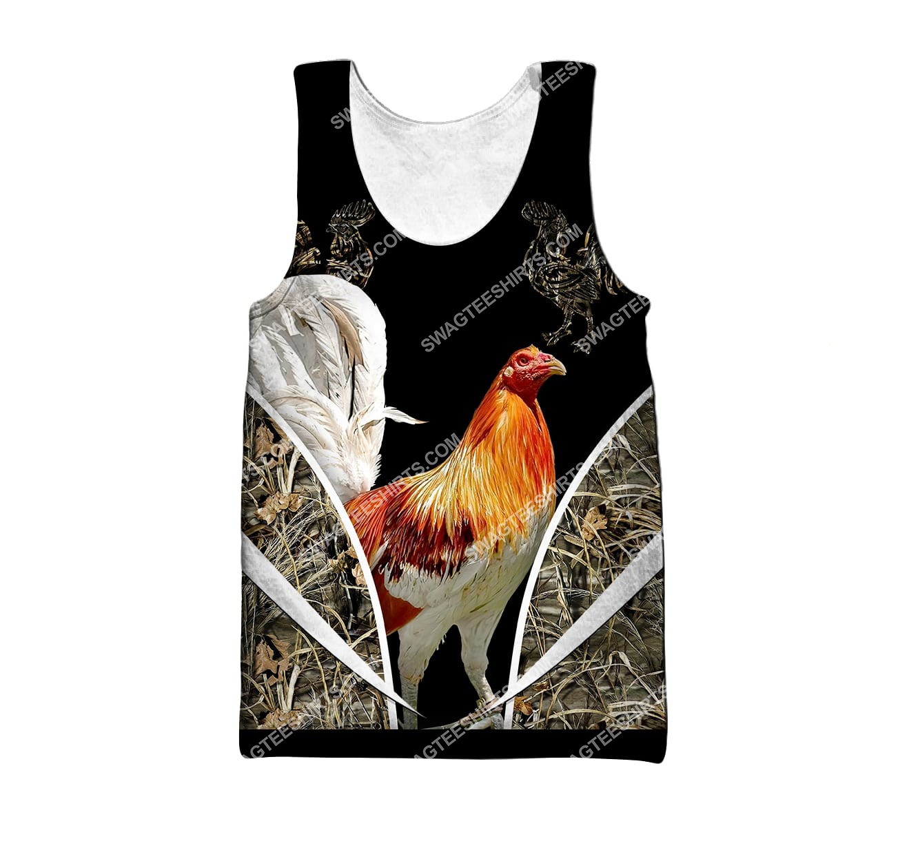 the rooster chicken forest full printing tank top 1