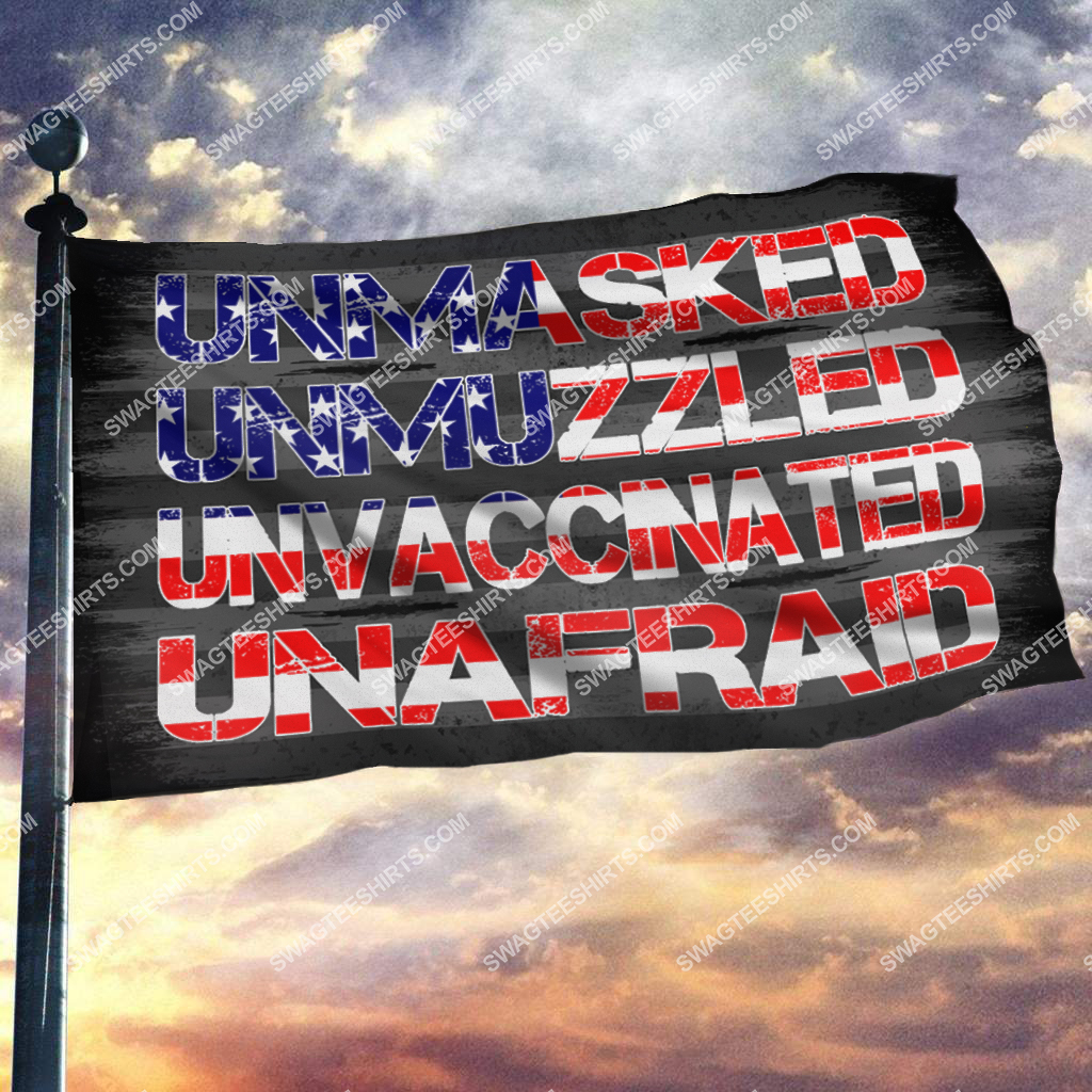 vintage unmasked unmuzzled unvaccinated unafraid politics flag 2(1)