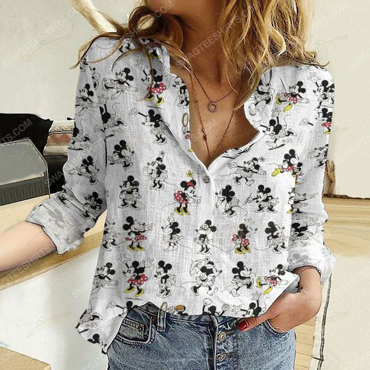 Mickey and minnie drawing fully printed poly cotton casual shirt 2(1) - Copy