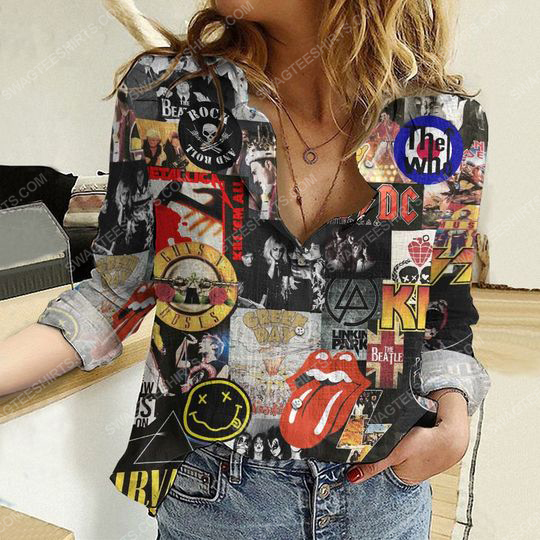 Rock band retro fully printed poly cotton casual shirt 2(1) - Copy
